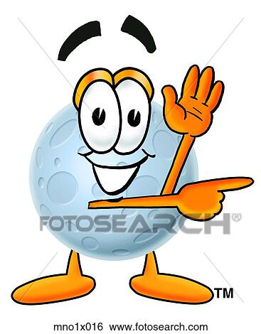 Clip Art - moon pointing to side. Fotosearch
