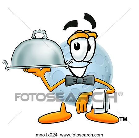 Clipart - moon serving food. Fotosearch