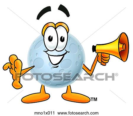 moon with megaphone View Large Clip Art Graphic Clipart - moon with megaphone. Fotosearch