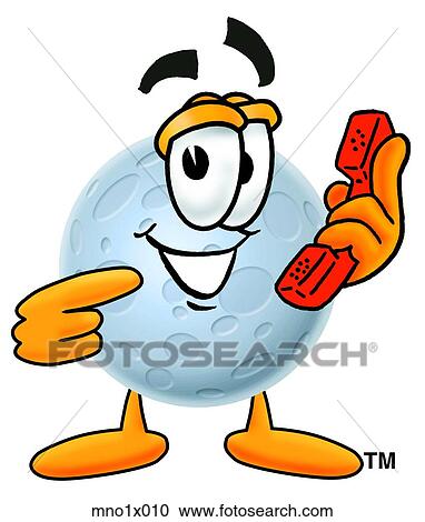 Clipart - moon with phone. Fotosearch