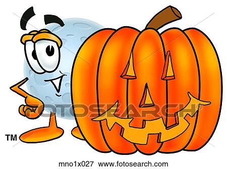 Clip Art - moon with pumpkin. Fotosearch