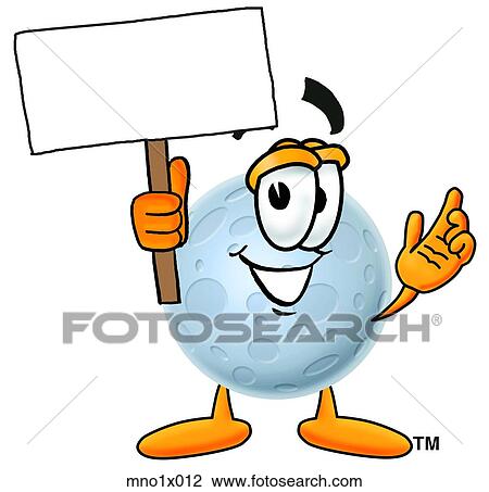 Clipart - moon with sign. Fotosearch