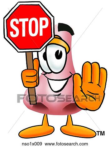 nose holding stop sign View Large Clip Art Graphic Clip Art - nose holding stop sign. Fotosearch