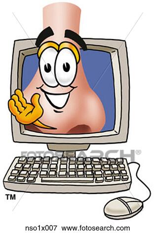 Clip Art - nose in computer. Fotosearch