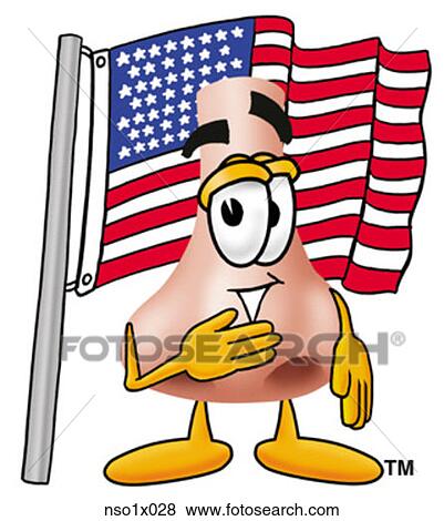 Clip Art - nose with flag. Fotosearch