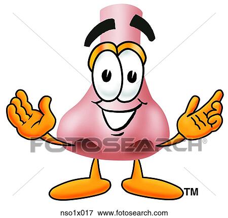 Clip Art - nose with hands out. Fotosearch