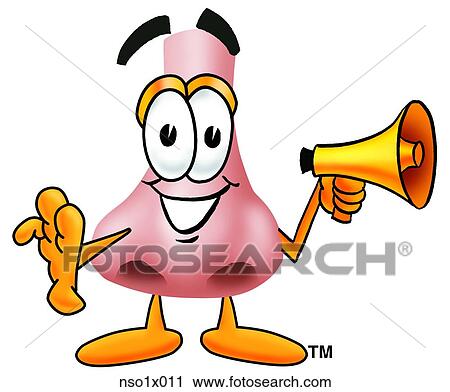 Clipart - nose with megaphone. Fotosearch