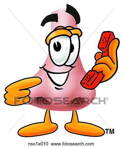 Clipart - nose with phone. Fotosearch