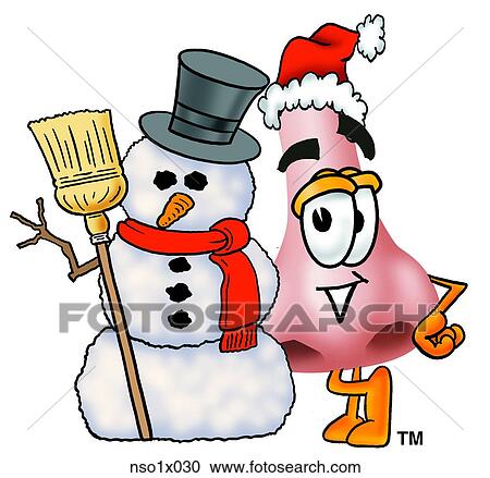 Clipart - nose with snowman. Fotosearch