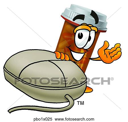 pill bottle and mouse View Large Clip Art Graphic Clipart - pill bottle and mouse. Fotosearch