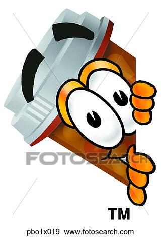 pill bottle peaking sideways View Large Clip Art Graphic Clip Art - pill bottle peaking sideways. Fotosearch