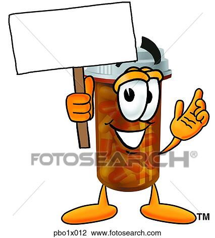 pill bottle with sign View Large Clip Art Graphic Clipart - pill bottle with sign. Fotosearch