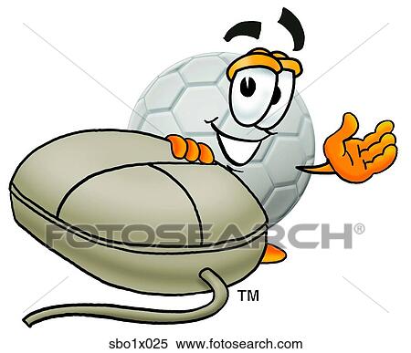 Clipart - soccer ball and mouse. Fotosearch