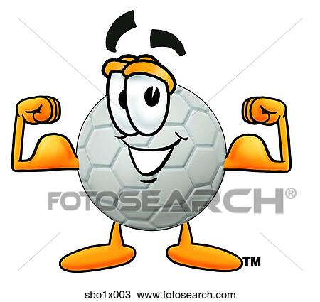 soccer ball flexing muscles View Large Clip Art Graphic Clipart - soccer ball flexing muscles. Fotosearch