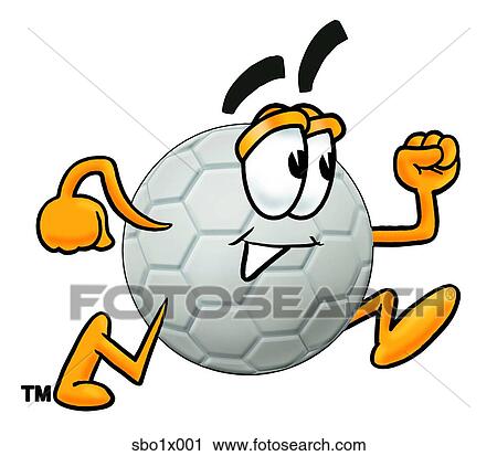 Clipart - soccer ball running. Fotosearch