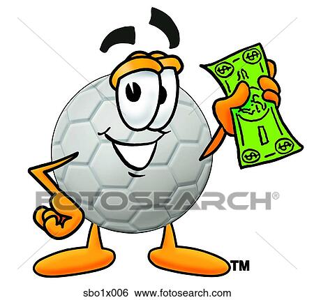 Soccer ball with money Clip Art | sbo1x006 | Fotosearch