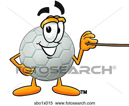 Clipart - soccer ball with pointer. Fotosearch