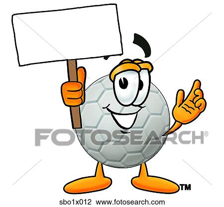 soccer ball with sign View Large Clip Art Graphic Clipart - soccer ball with sign. Fotosearch