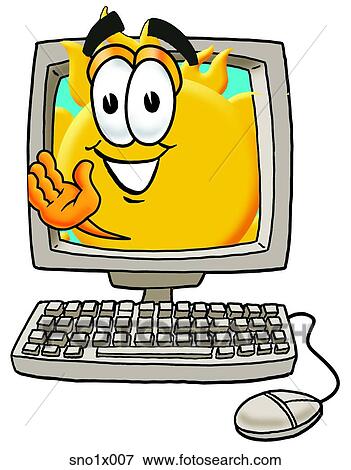 sun in computer View Large Clip Art Graphic Clip Art - sun in computer. Fotosearch