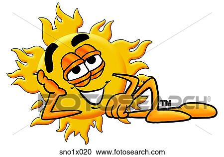 Clipart - sun relaxing. Fotosearch