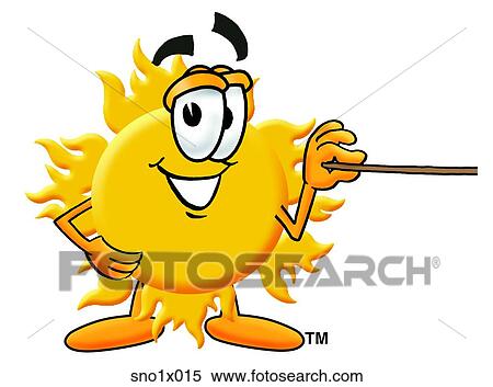 Clipart - sun with pointer. Fotosearch