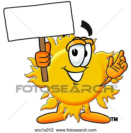 Clipart - sun with sign. Fotosearch