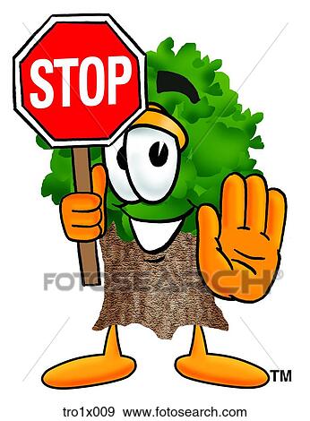 tree holding stop sign View Large Clip Art Graphic Clip Art - tree holding stop sign. Fotosearch