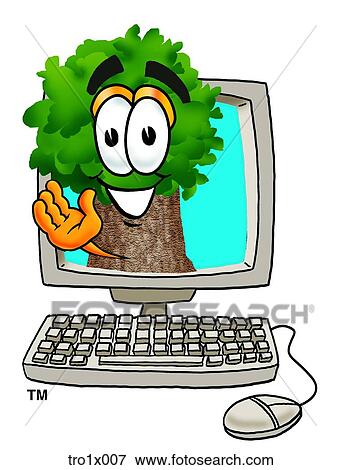 Clip Art - tree in computer. Fotosearch