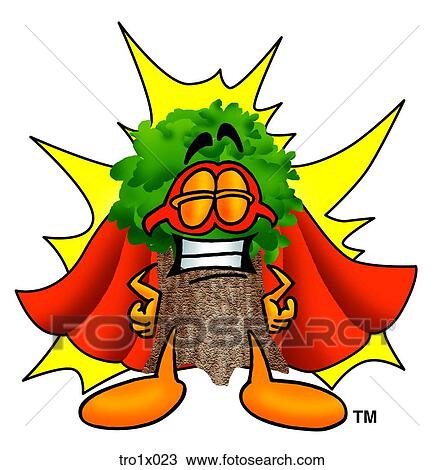 Clipart - tree super hero. Fotosearch