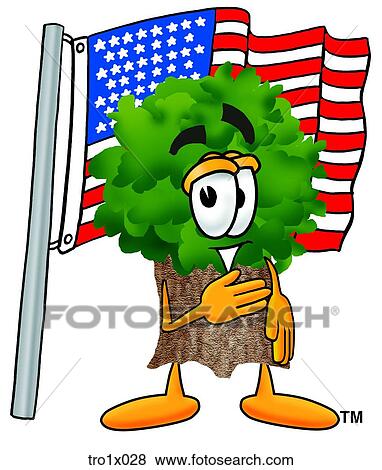 tree with flag View Large Clip Art Graphic Clip Art - tree with flag. Fotosearch