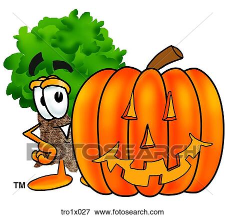 tree with pumpkin View Large Clip Art Graphic Clip Art - tree with pumpkin. Fotosearch