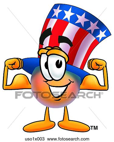 American hat flexing muscles View Large Clip Art Graphic Clipart - American hat flexing muscles. Fotosearch