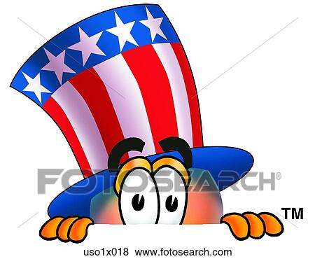 Clip Art - American hat peaking over. Fotosearch