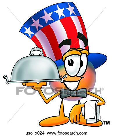 American hat serving food View Large Clip Art Graphic Clipart - American hat serving food. Fotosearch