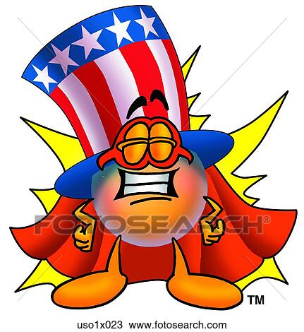Clipart - American hat super hero. Fotosearch