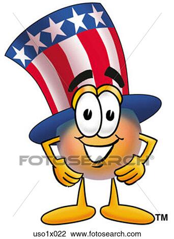 Clipart - American hat with hard hat. Fotosearch