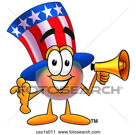 Clipart - American hat with megaphone. Fotosearch