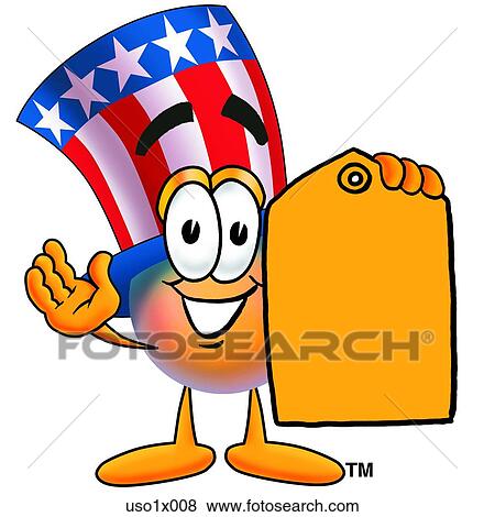 Clip Art - American hat with price tag. Fotosearch
