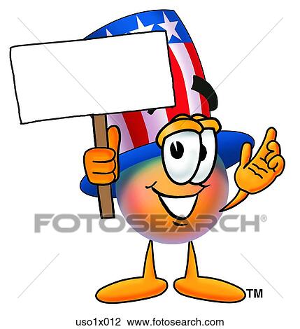 American hat with sign View Large Clip Art Graphic Clipart - American hat with sign. Fotosearch