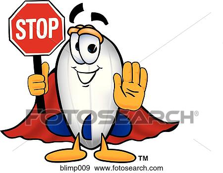 Clip Art - blimp holding stop sign. Fotosearch