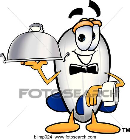 Clipart - blimp serving food. Fotosearch