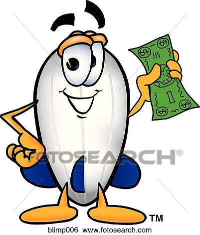 Clip Art - blimp with money. Fotosearch