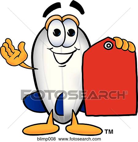 Clip Art - blimp with price tag. Fotosearch