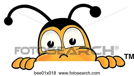 bee peaking over View Large Clip Art Graphic Clip Art - bee peaking over. Fotosearch