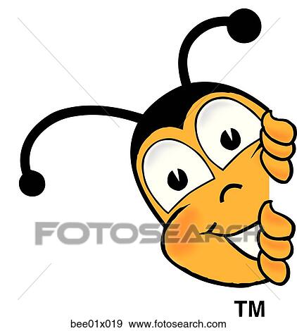 bee peaking sideways View Large Clip Art Graphic Clip Art - bee peaking sideways. Fotosearch