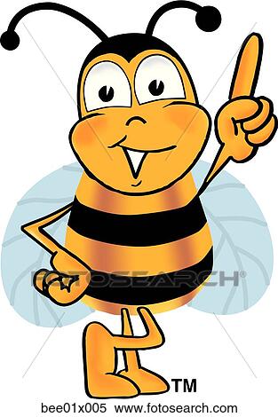 Clipart - bee pointing up. Fotosearch