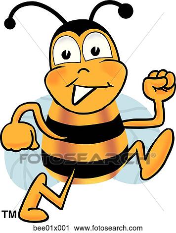 Clipart - bee running. Fotosearch