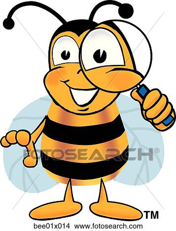 bee with magnifying glass View Large Clip Art Graphic Clipart - bee with magnifying glass. Fotosearch