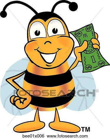 Clip Art - bee with money. Fotosearch
