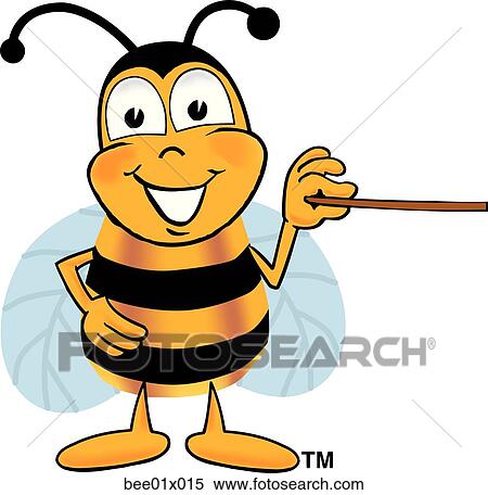 Clipart - bee with pointer. Fotosearch